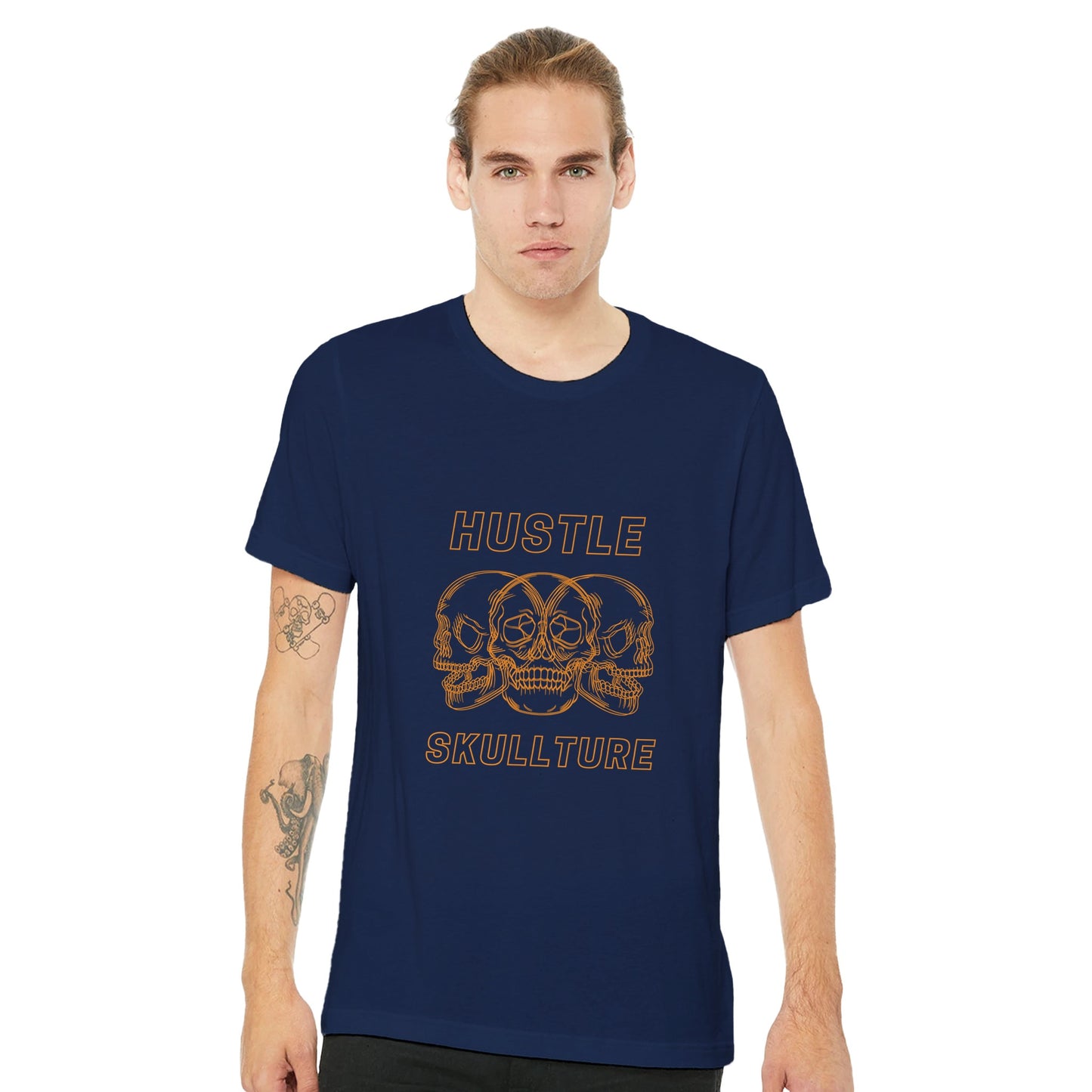Hustle Skullture Premium Unisex Crewneck T-shirt - FLDrip