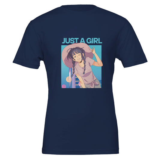 Just A Girl Anime Premium Unisex Crewneck T-shirt - FLDrip