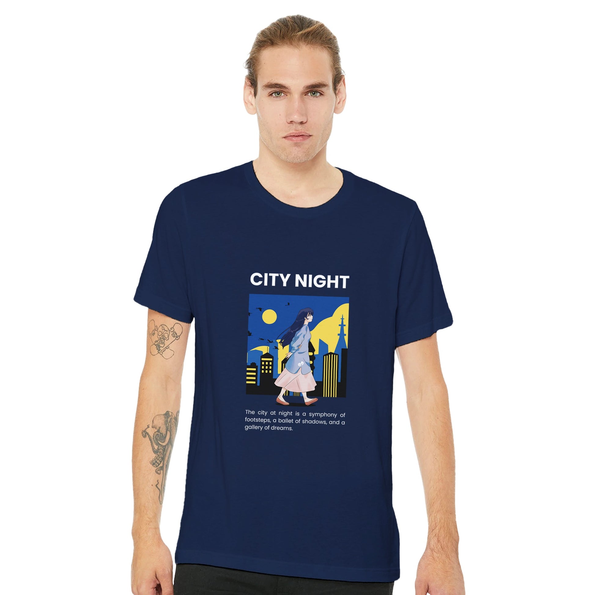 City Night Anime Premium Unisex Crewneck T-shirt - FLDrip