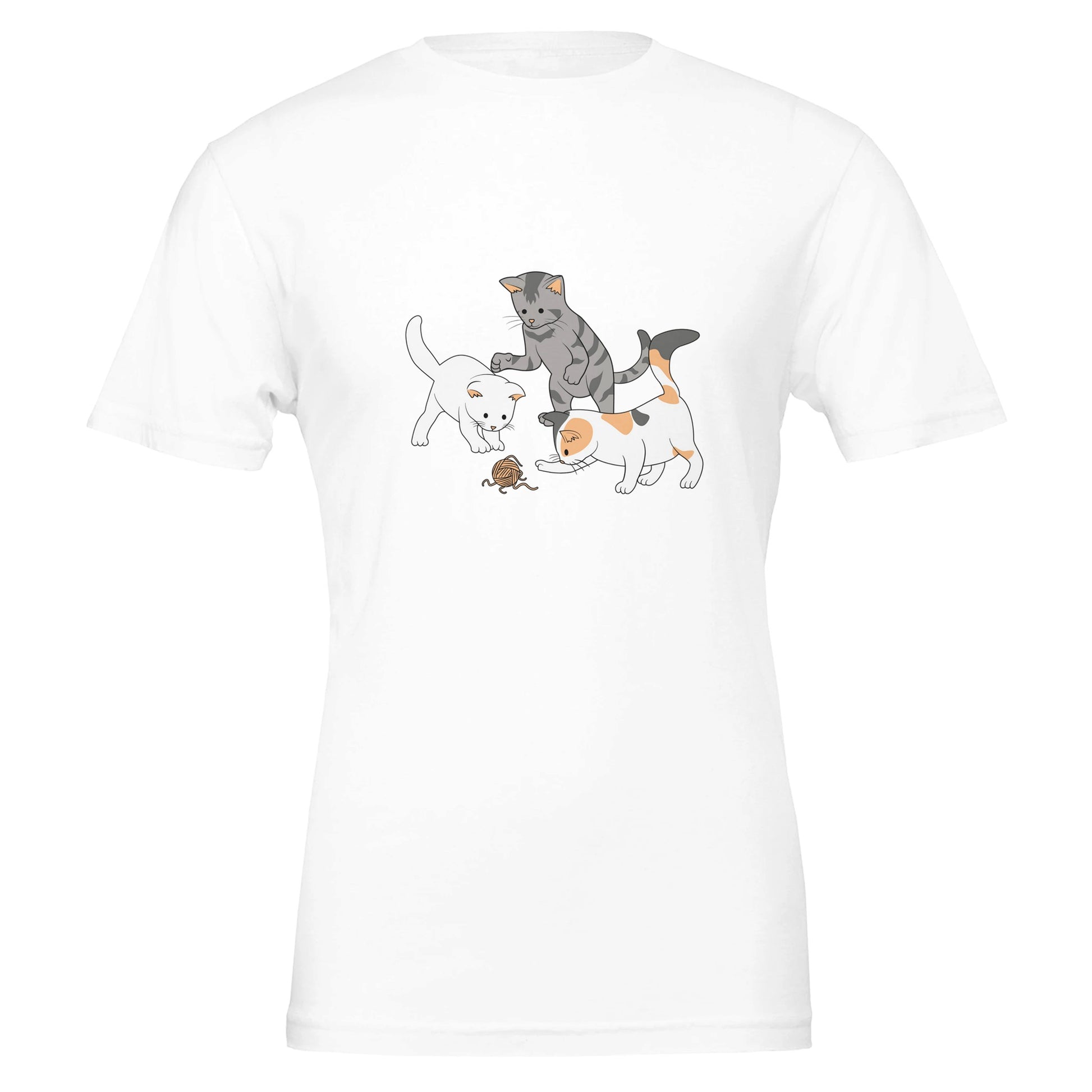 Cats at Play Premium Unisex Crewneck T-shirt - FLDrip