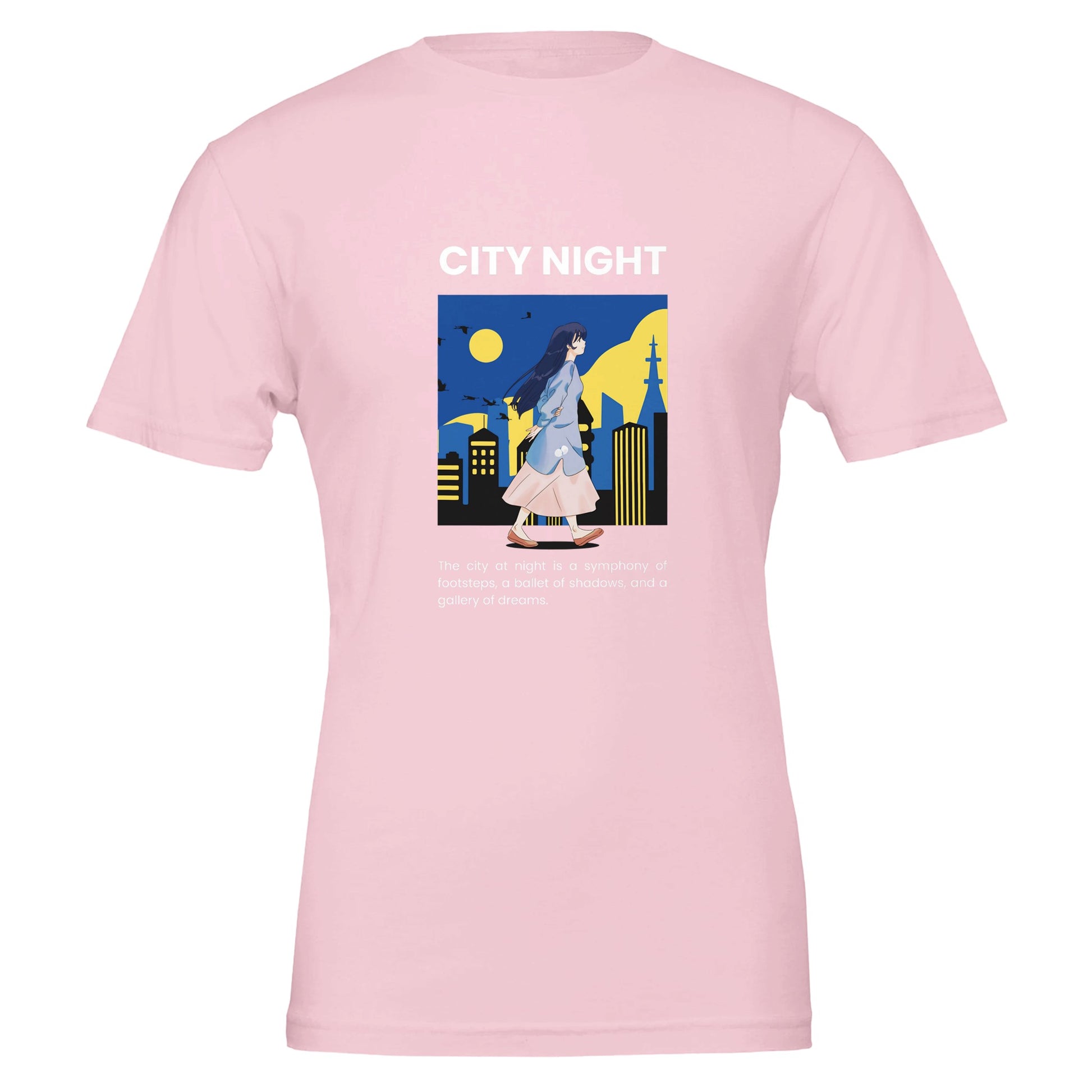 City Night Anime Premium Unisex Crewneck T-shirt - FLDrip