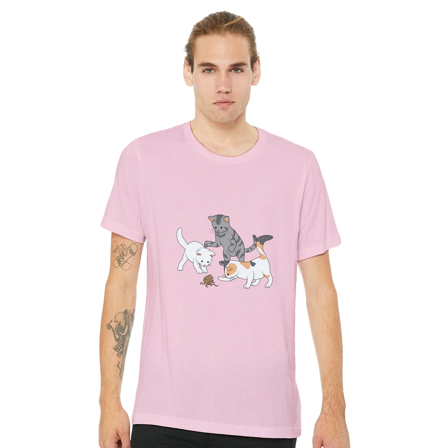 Cats at Play Premium Unisex Crewneck T-shirt - FLDrip