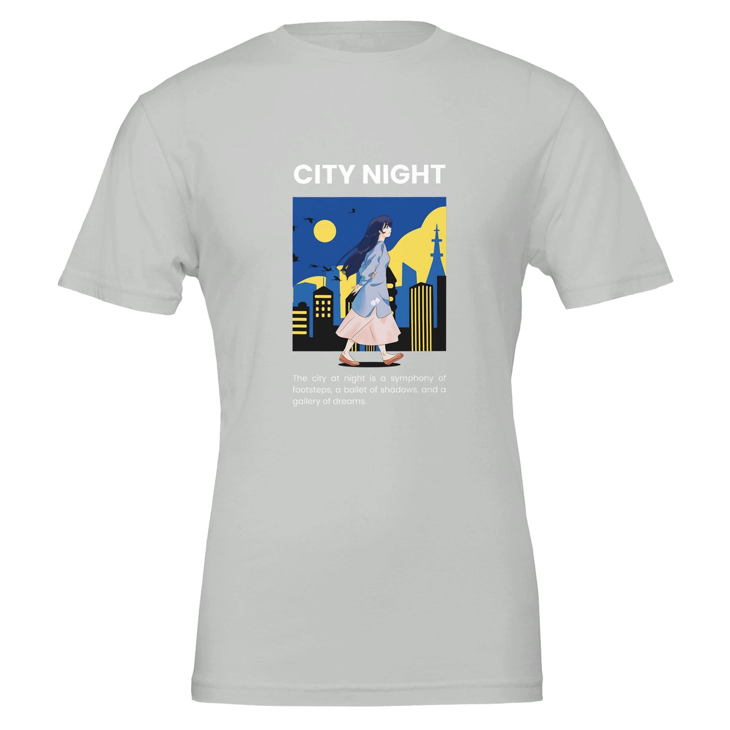 City Night Anime Premium Unisex Crewneck T-shirt - FLDrip