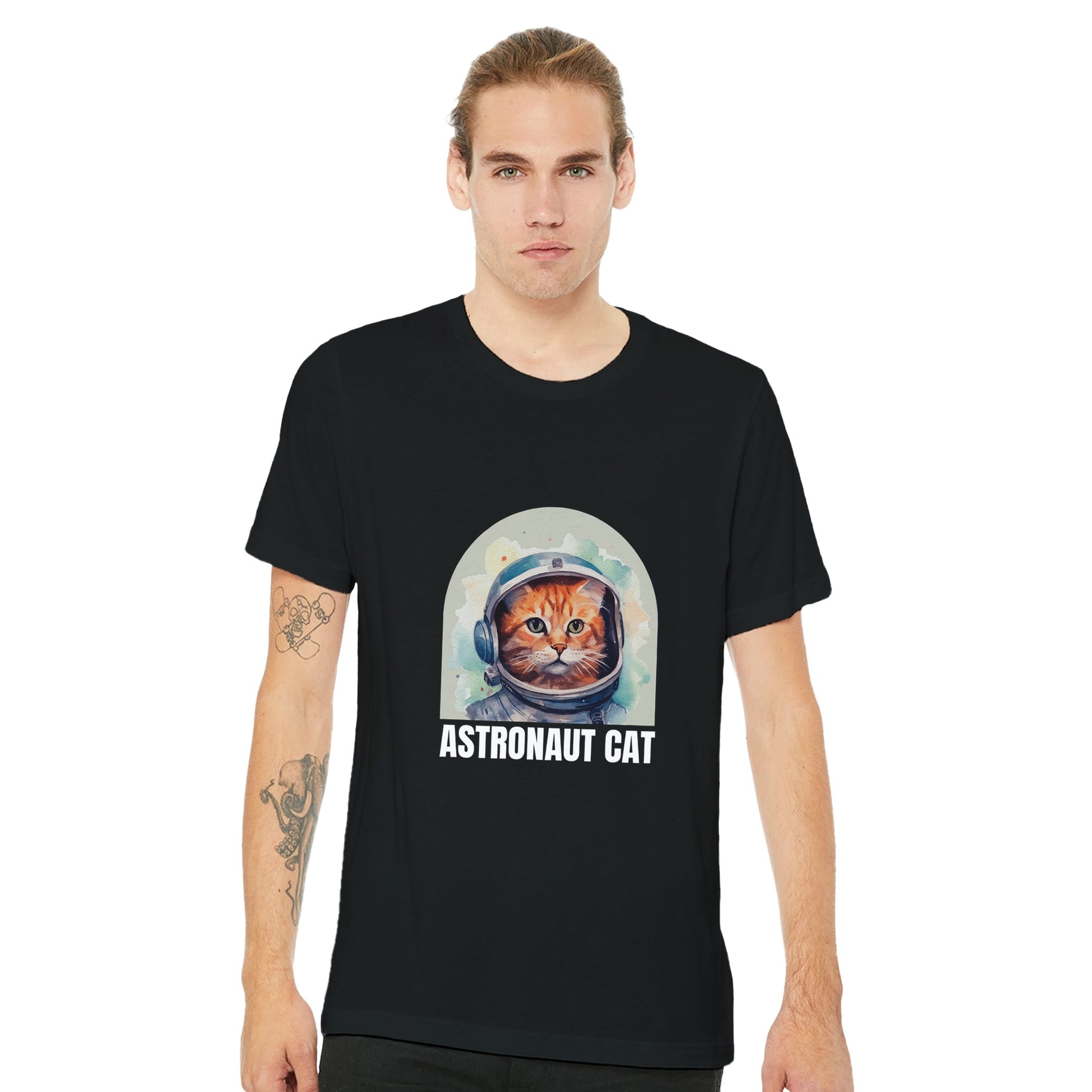 Cat Astronaut Premium Unisex Crewneck T-shirt - FLDrip