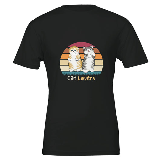 Cat lovers sunset Premium Unisex Crewneck T-shirt - FLDrip