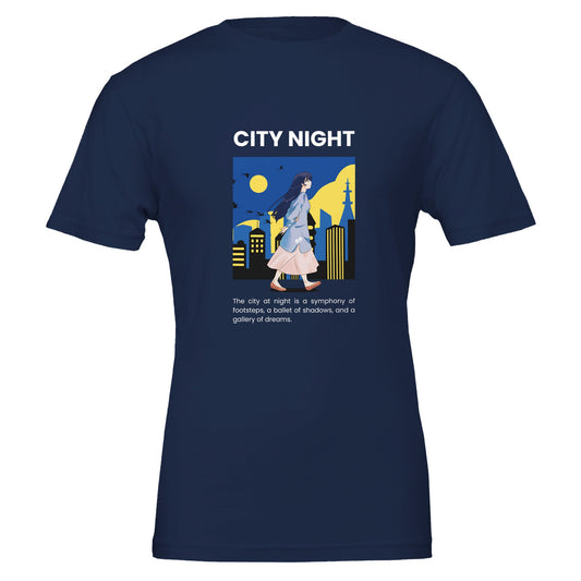 City Night Anime Premium Unisex Crewneck T-shirt - FLDrip