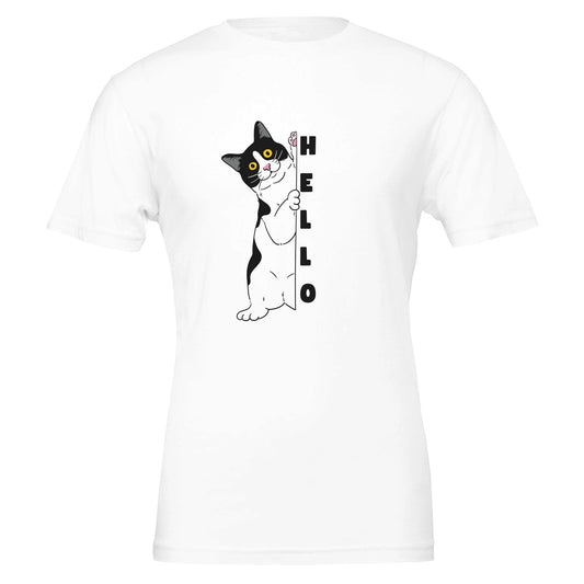 Hello Cat Premium Unisex Crewneck T-shirt - FLDrip