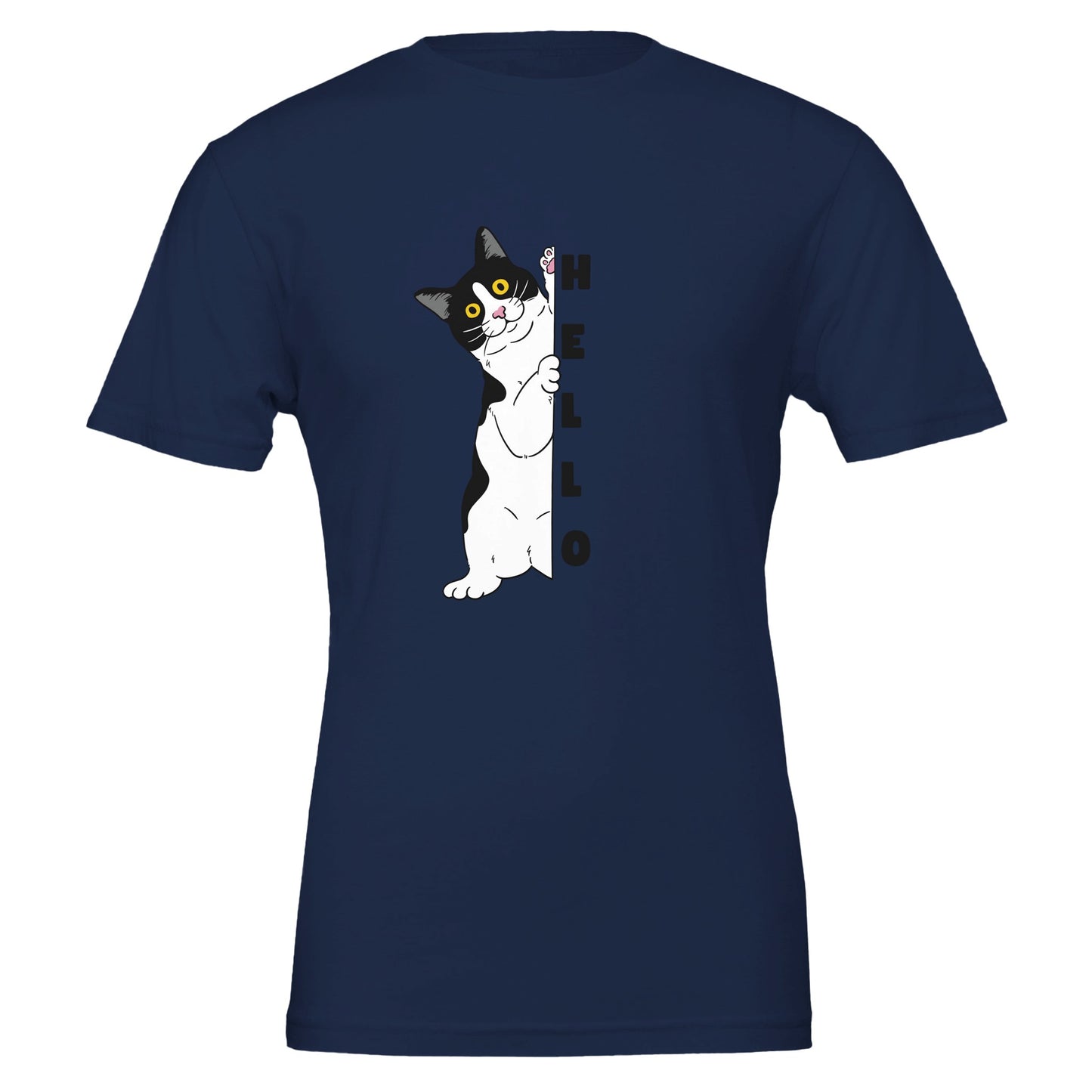 Hello Cat Premium Unisex Crewneck T-shirt - FLDrip