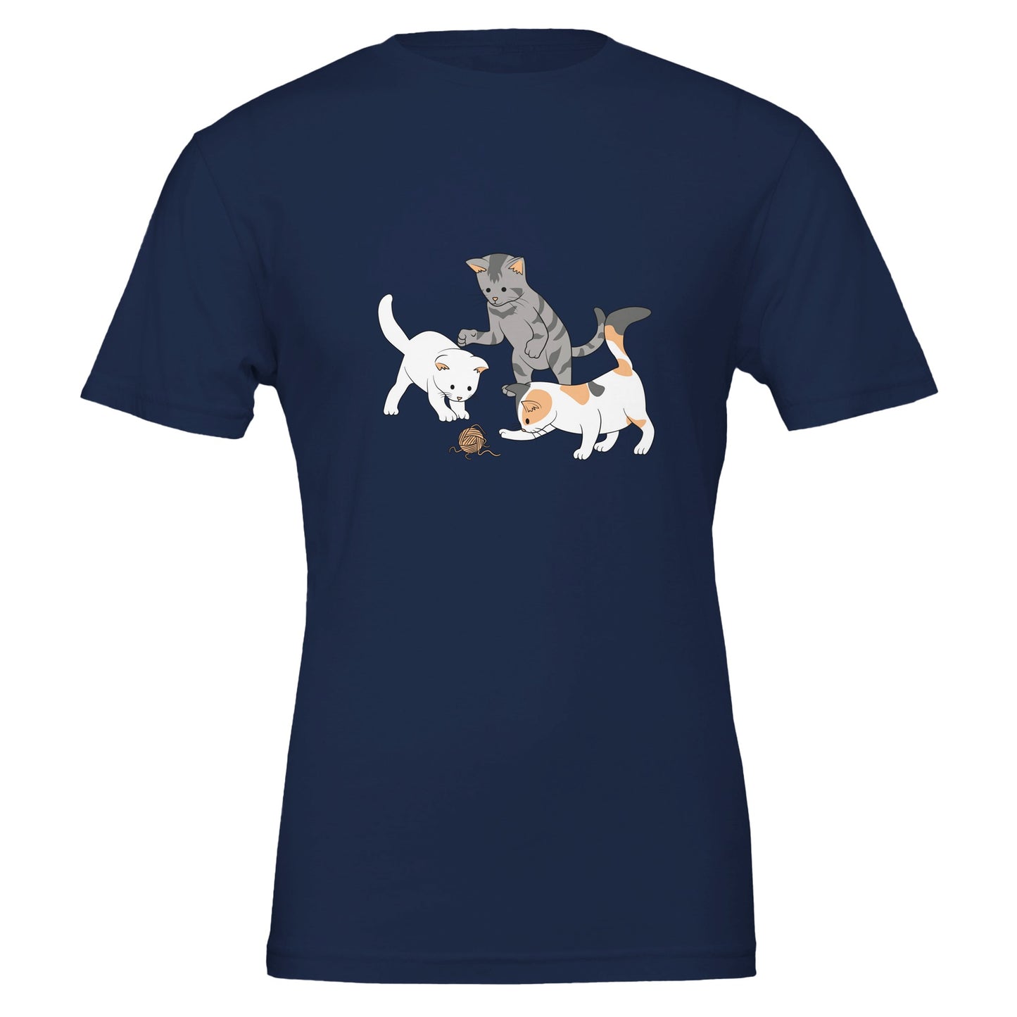 Cats at Play Premium Unisex Crewneck T-shirt - FLDrip