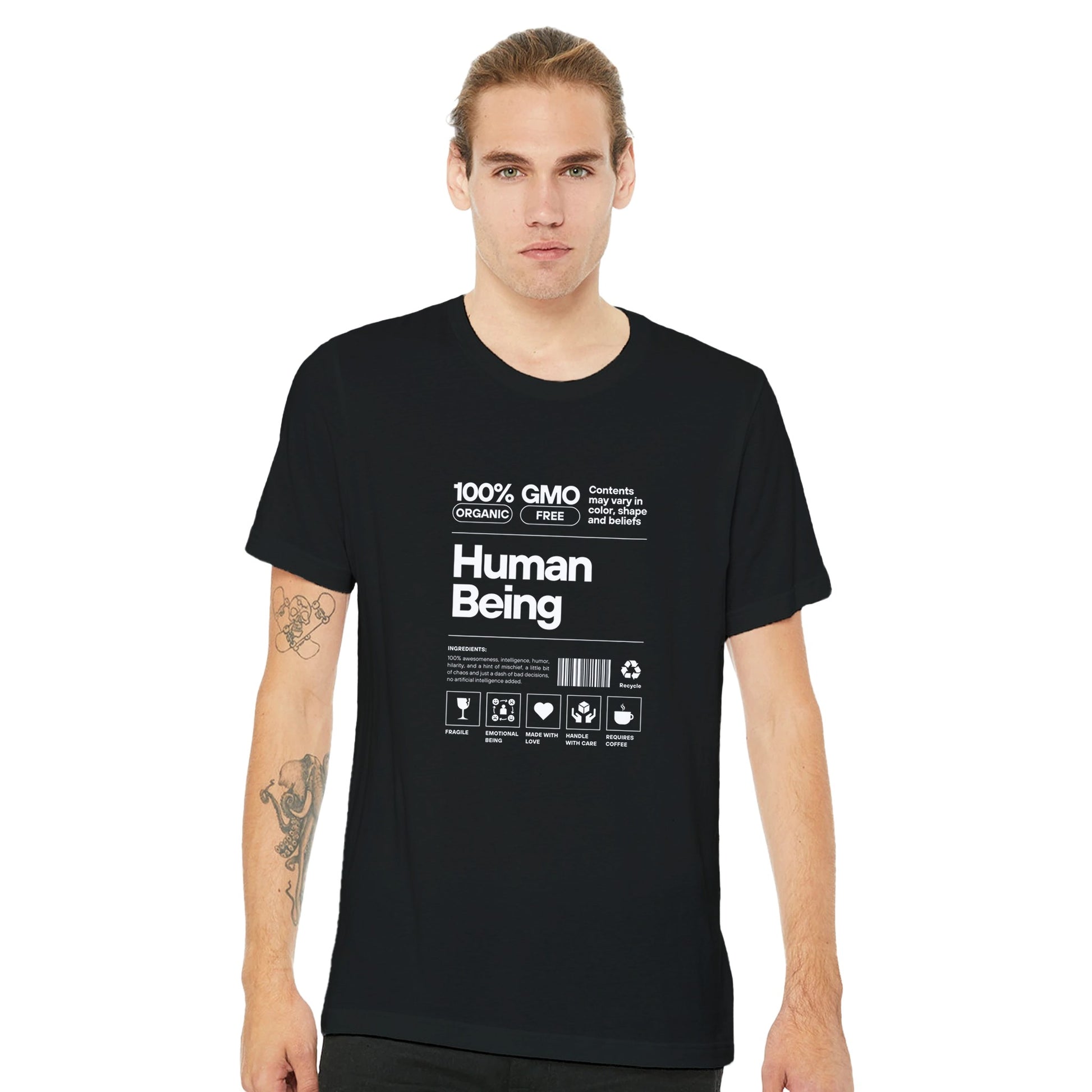 Human Being Composition Premium Unisex Crewneck T-shirt - FLDrip