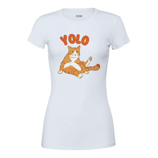 Cat Yolo Premium Womens Crewneck T-shirt - FLDrip