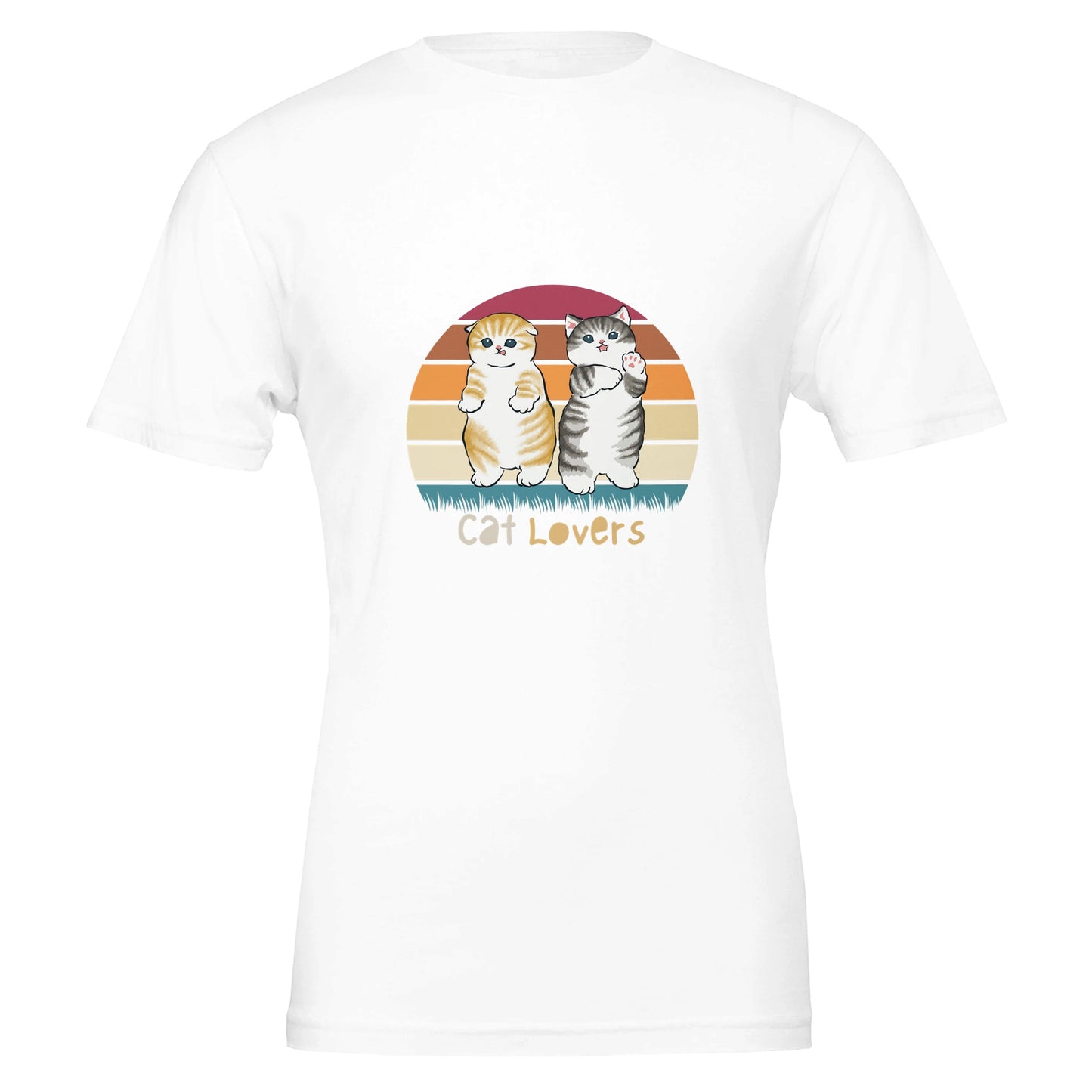 Cat lovers sunset Premium Unisex Crewneck T-shirt - FLDrip